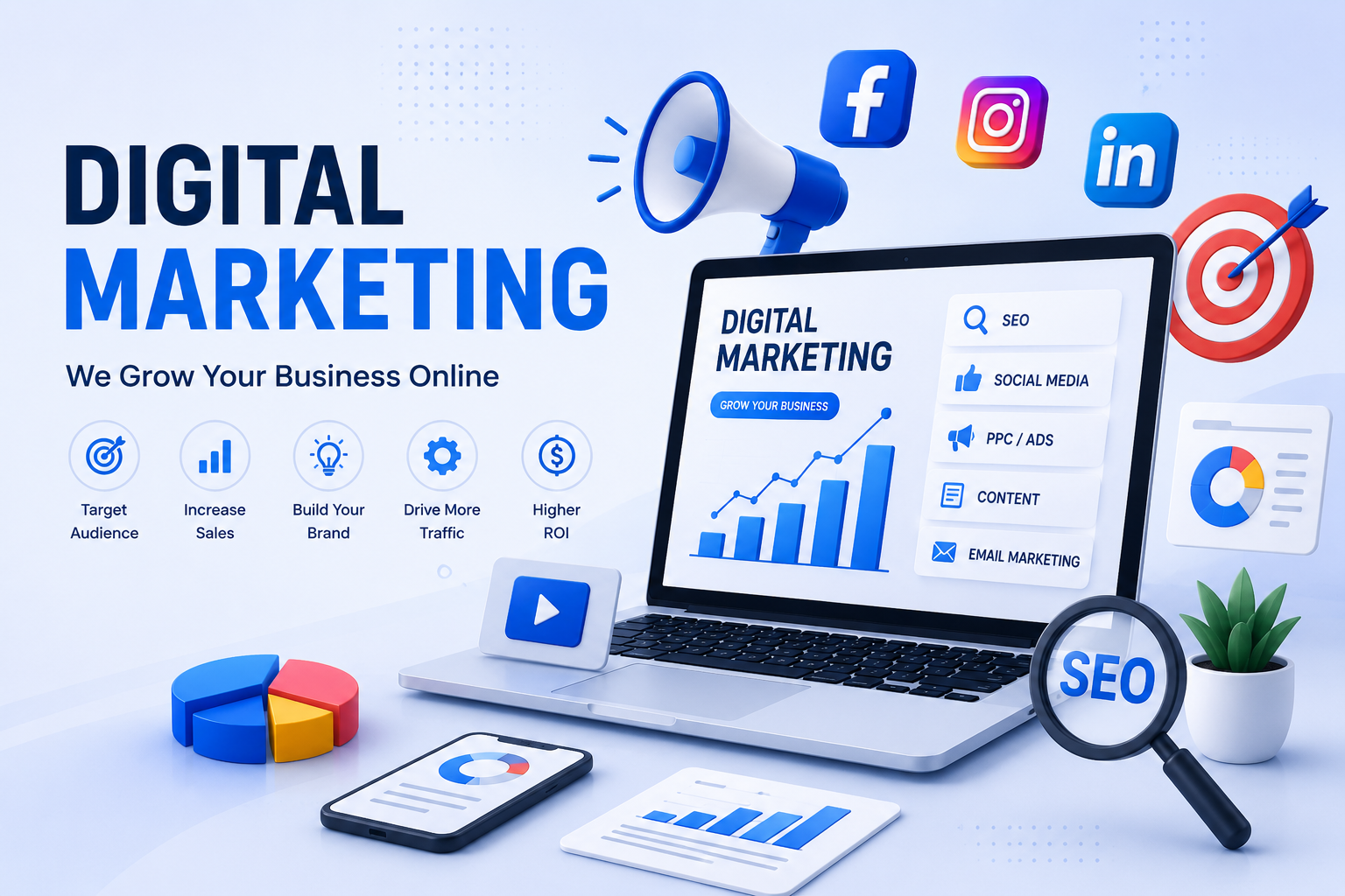 Digital marketing services dashboard by Creative Path Techno Solution, digital marketing company in Delhi NCR