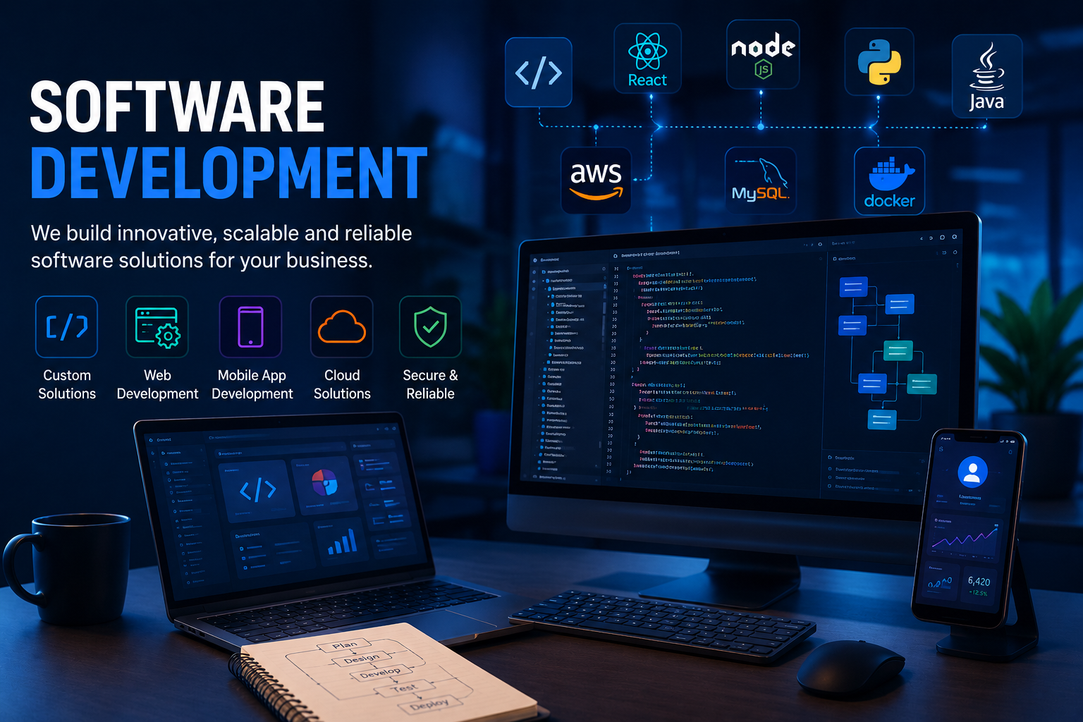 Custom software development solutions by Creative Path Techno Solution, software development company in Delhi NCR